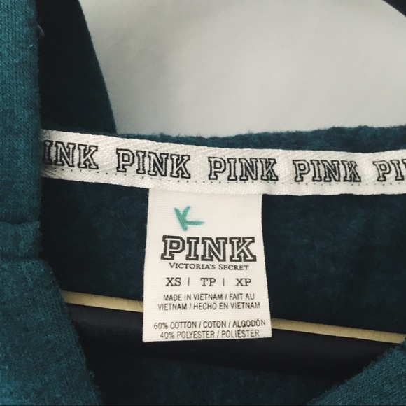 Sea Green Victoria's Secret Pink Hooded Sweatshirt - Picture 2 of 4